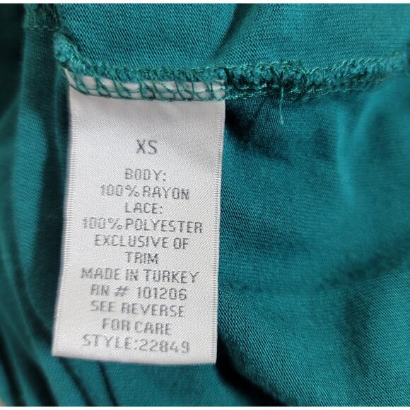 Soft Surroundings Green Black Lace Bodice With Crochet XS Button Shoulders Soft - Picture 6 of 6